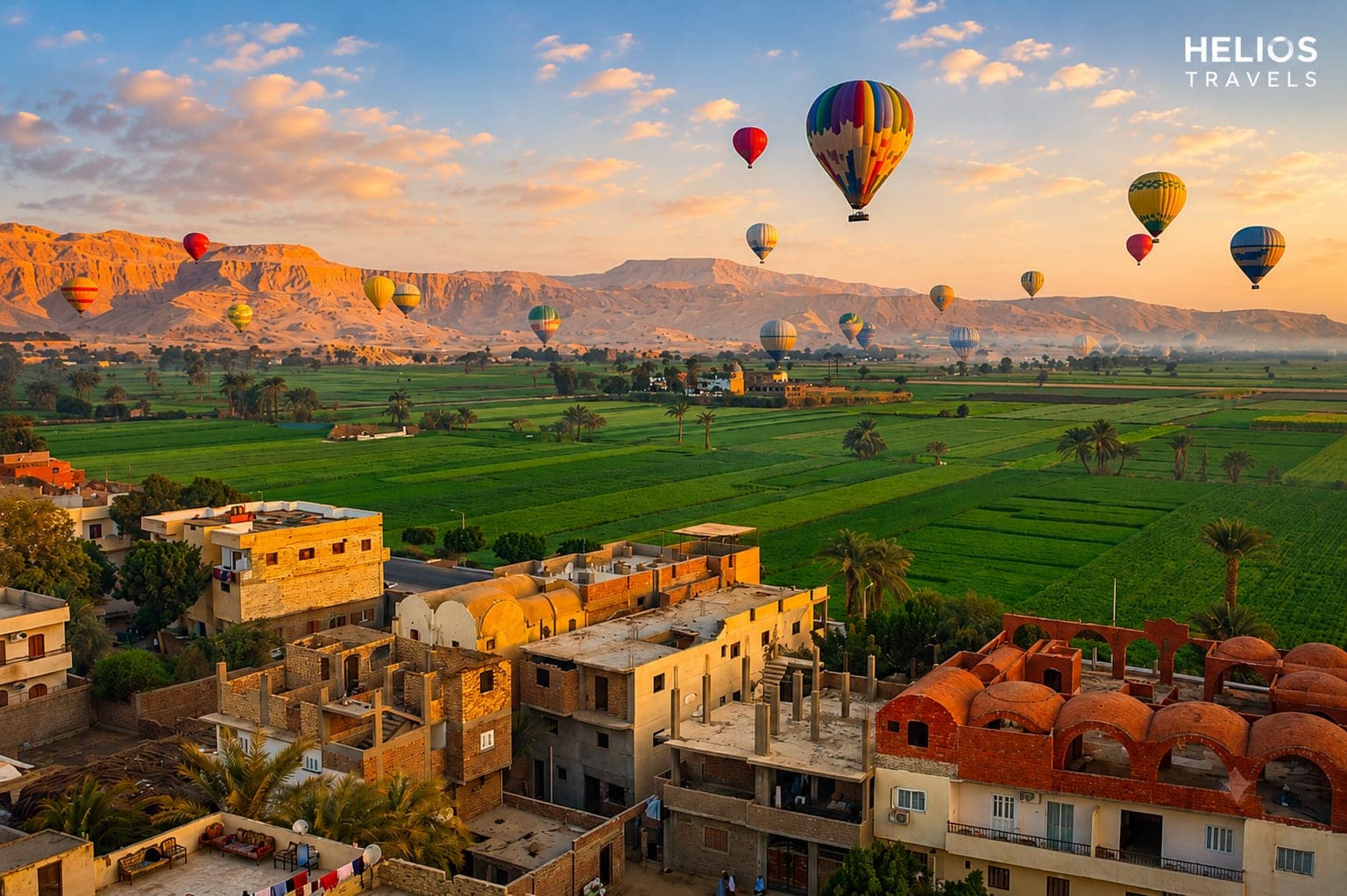 Hot-air balloon over Luxor
